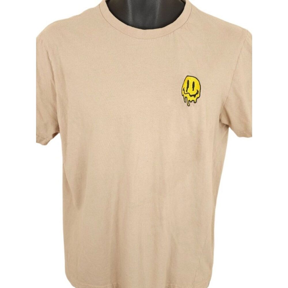 Dripping Face T Shirt Mens Size Medium Beige Embroidered Eighty Eight Streetwear